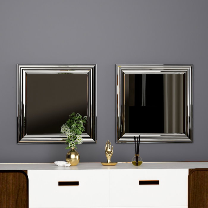 Hanah Home Bale - Silver Set de Espejos (2 Piezas) Hanah Home Bale - Silver Set de Espejos (2 Piezas)